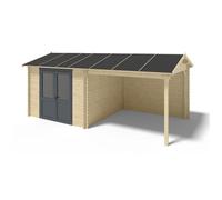 Abri de jardin en bois - 17,40m2 - 5,79x3m - Ep. 28mm - Couleur: naturel - DOM639