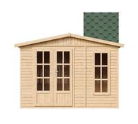 Abri de jardin en bois 6 m2 - avec des bardeaux bitumineux - vert