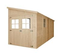 Abri de Jardin en Bois 9,91 m² TIMBELA - 216x513 cm - Pin / épicéa - Construction de Panneaux - Plancher NON inclus - M341