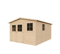 Abri de jardin en bois 12 m² TIMBELA - Pin / épicéa - Ep.17mm - Plancher inclus - M336