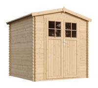 Abri de Jardin en Bois avec Sol TRAITÉ Porte verrouillable de Haute qualité - Stockage extérieur I216xL206xH218 cm/ 3.53 m2 - Toit imperméable, fenêtres TIMBELA M343F+M343G