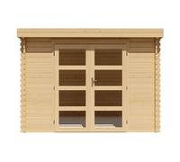 Abri de jardin en bois avec toit plat 9,86 m² épaisseur 28 mm - LOTAVI