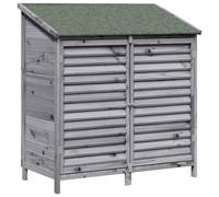 Abri de jardin en bois de sapin avec toit en asphalte gris, 106 x 56 cm | Porte à soufflet, toit imperméable incliné, grand espace, ventilation intérieure, montage facile