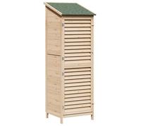 Abri de jardin en bois de sapin massif avec toit asphalte, 59 x 56 x 176 cm | Toit asphalte imperméable, porte à soufflet, ventilation intérieure, grand espace, couleur et assemblage avec