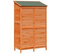 Abri de jardin en bois de sapin massif marron, 106 x 56 x 176,5 cm | Toit asphalte imperméable, porte à soufflet, grand espace, ventilation, résistant à la pluie et au soleil