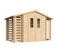 Abri de jardin en bois et range bûches extérieur - 3,53 + 0,97+0,97 m2