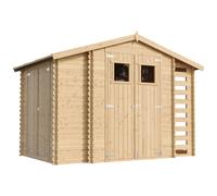 Abri de jardin en bois et range bûches extérieur - 3,53 + 0,97+0,97 m2