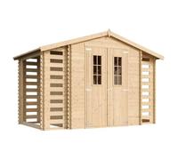 Abri de jardin en bois et range bûches extérieur - Stockage extérieur I206xL328xH218 cm/ 5,47 m2 - TIMBELA M391C