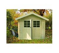 Abri de jardin en bois Lannion autoclave vert 28 mm 2,98 x 2,98 m