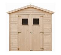 Abri de Jardin en Bois Naturel Plus Les PLANCHERS IMPRÉGNÉ - Stockage extérieur avec fenêtres H228x222x233 cm/4,2 m² Hangar en Bois Naturel - Atelier Rangement Outils et vélos- TIMBELA M351+M351G