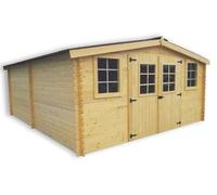 Habrita Abri madriers massifs ba4050.02n 18,27 m² bois naturel