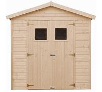 Abri de jardin en bois 4,2 m² TIMBELA - Pin / épicéa - H228x222x233 cm - Construction de Panneaux - M351