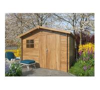 Abri de jardin en bois Pablo - Ep.19mm - WHITE WOOD - 5 m² - Bois traité autoclave marron