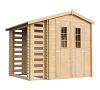 Abri de jardin en bois range bûches extérieurl206xl272xh218cm-3,53+0,97m2