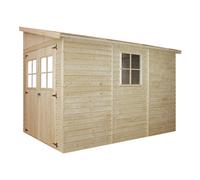Abri de jardin en bois 6,02 m² TIMBELA - Pin / épicéa - 202 x 298 cm - Construction de Panneaux - Plancher inclus - M339+M339G