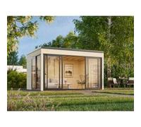 Abri de jardin en bois Serena 1 Palmako double vitrage surface extérieure totale 13.4m²