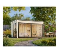 Abri de jardin en bois Serena 1 Palmako simple vitrage surface extérieure totale 13.4m²