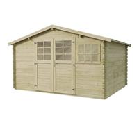 Abri de jardin en bois traité autoclave "Belmont" - 12.53 m² - 34 mm