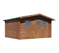 Abri de Jardin en Bois traité Marron Autoclave Valmont - 14 m² -28 mm