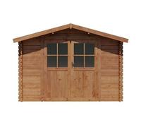 Abri de jardin en bois traité par autoclave 9,91 m² épaisseur 28 mm - HORTUSA