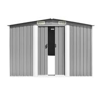 Abri de jardin en métal - 257 x 298 x 178 cm - Gris - En acier galvanisé - Durable et résistant aux intempéries - Idéal pour les jardins et les espaces extérieurs