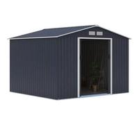 Abri de jardin en métal 7,06 m² - 277 x 255 x 202 cm - Kit d'ancrage inclus - Gris