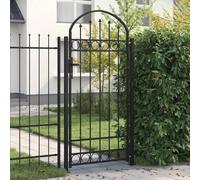 Abri de jardin en métal, acier thermolaqué, porte d'entrée latérale avec système de verrouillage, portail double grillage 105 x 204 cm pour jardin, cour et terrasse, couleur : noir