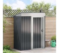 Abri de jardin en métal anthracite 137 x 81 x 180 cm, résistant aux intempéries, avec espace de rangement pour outils et garage à vélo, abri verrouillable, pour extérieur, terrasse et cour