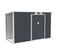 Abri de jardin en métal avec abri en bois Anthracite