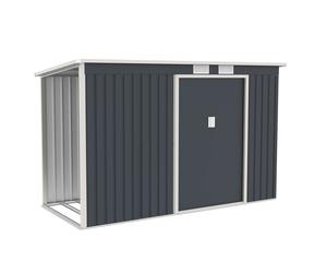 Abri de jardin en métal avec abri en bois Anthracite