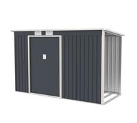 Abri de jardin en métal avec abri en bois Gris foncé