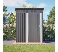 Abri de jardin en métal avec toit plat 152 x 84 x 182 cm - Abri à outils avec porte verrouillable - Espace de rangement de 1,27 m² résistant aux intempéries et sûr pour jardin, terrasse et extérieur