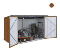 IDMarket - Abri de Jardin en métal Effet Bois verrouillable Multi-Rangement pour Stockage vélos, Outils, poubelles