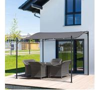 Abri de jardin en métal gris 297x297 cm pour terrasse, balcon ou jardin.