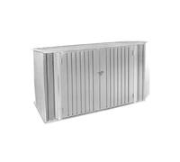 IDMarket Abri de jardin métal verrouillable multi-rangement stockage vélos outils poubelles gris clair