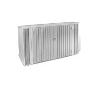 Abri De Jardin En Métal Gris Clair Verrouillable Multi-Rangement Stockage Vélos Outils Poubelles Gris