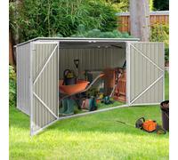 IDMarket Abri de jardin métal verrouillable multi-rangement stockage vélos outils poubelles gris clair