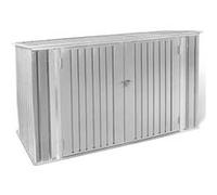 IDMarket Abri de jardin métal verrouillable multi-rangement stockage vélos outils poubelles gris clair