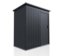 Juskys abri métallique S - Gris foncé, résistant aux intempéries avec Cadre de Fondation, Porte coulissante & verrouillable - pour Jardin & Stockage