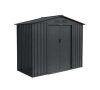 Abri de jardin en métal - Houtland. 2.71 m² anthracite - Cabane à outils avec double portes coulissantes. kit de fixation sol