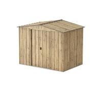 Abri de jardin en métal imitation bois - 4,75m² + kit d'ancrage - Epaisseur 0,33 mm