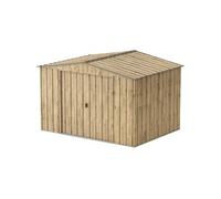 Abri de jardin en métal imitation bois - 7,75m² + kit d'ancrage - Epaisseur 0,33 mm