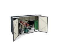 Abri De Jardin En Métal Verrouillable 2.21 M² - Multi-Rangement Pour Stockage Vélos, Outils, Poubelles - 210 X 105 X H.130 Cm Gris