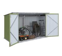 Abri De Jardin En Métal Vert Olive Verrouillable Multi-Rangement Pour Stockage Vélos, Outils, Poubelles