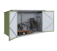 Abri de jardin en métal vert olive verrouillable multi-rangement pour stockage vélos, outils, poubelles Vert olive