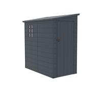 Abri de jardin en résine adossé gris anthracite 2,09 m² - ALBERTO