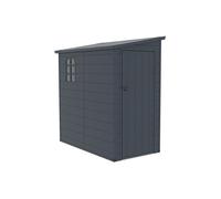 Abri de jardin en résine adossé gris anthracite 2,09 m² - ALBERTO