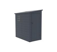 Abri de jardin en résine adossé gris anthracite 2,09 m² - ALBERTO