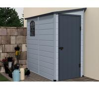Abri de jardin en résine adossé gris clair 2,09 m² ALBERTO