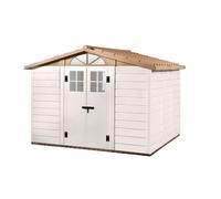Abri de Jardin en Résine Gardiun Tuscany Evo 280 8 m² 261x309x225 cm Blanc/Beige